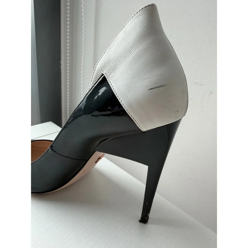 Ruthie Davis Italy Two Tone Patent Leather black & white Pumps Heels EU 39 US 8